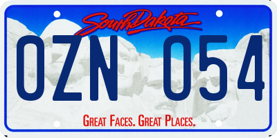 SD license plate 0ZNO54