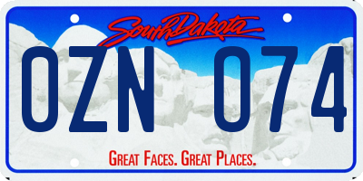 SD license plate 0ZNO74
