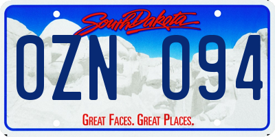 SD license plate 0ZNO94