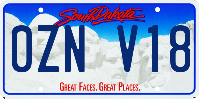 SD license plate 0ZNV18