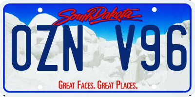 SD license plate 0ZNV96