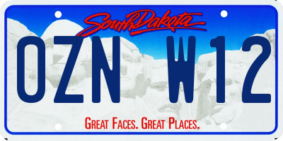 SD license plate 0ZNW12