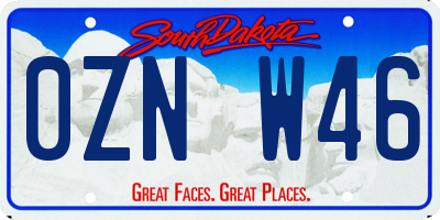 SD license plate 0ZNW46