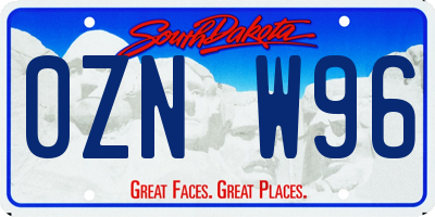 SD license plate 0ZNW96
