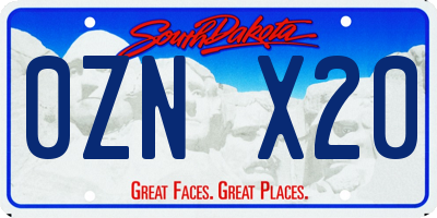 SD license plate 0ZNX20