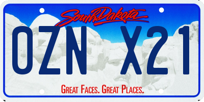 SD license plate 0ZNX21
