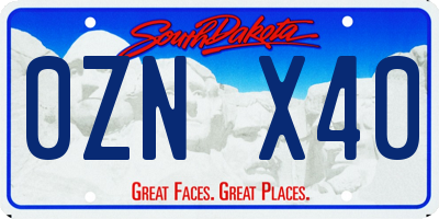 SD license plate 0ZNX40