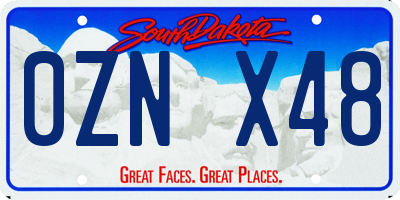 SD license plate 0ZNX48