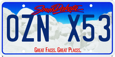 SD license plate 0ZNX53