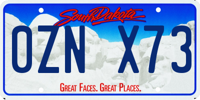 SD license plate 0ZNX73
