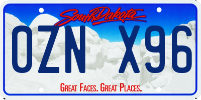 SD license plate 0ZNX96