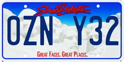 SD license plate 0ZNY32