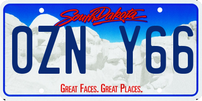 SD license plate 0ZNY66