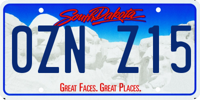 SD license plate 0ZNZ15