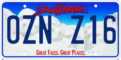 SD license plate 0ZNZ16