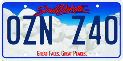 SD license plate 0ZNZ40