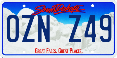 SD license plate 0ZNZ49