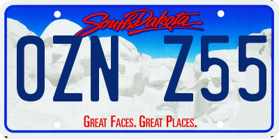SD license plate 0ZNZ55