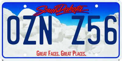 SD license plate 0ZNZ56