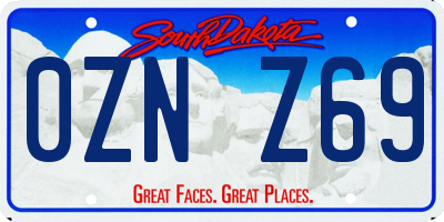 SD license plate 0ZNZ69