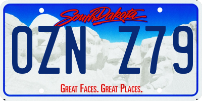 SD license plate 0ZNZ79
