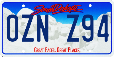 SD license plate 0ZNZ94