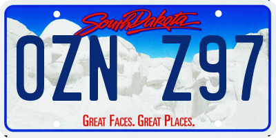 SD license plate 0ZNZ97