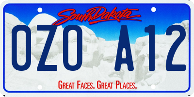 SD license plate 0ZOA12