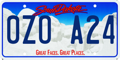 SD license plate 0ZOA24