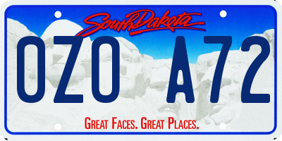 SD license plate 0ZOA72