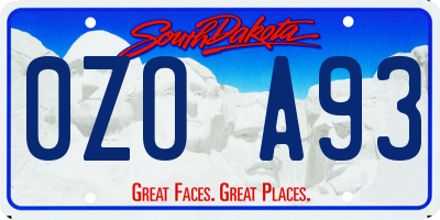 SD license plate 0ZOA93