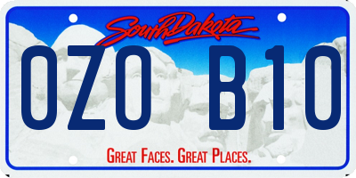 SD license plate 0ZOB10