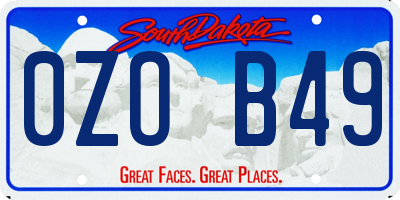SD license plate 0ZOB49