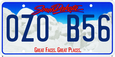 SD license plate 0ZOB56
