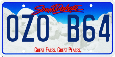 SD license plate 0ZOB64