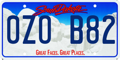 SD license plate 0ZOB82