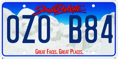 SD license plate 0ZOB84