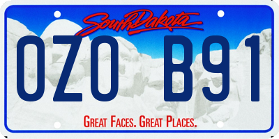 SD license plate 0ZOB91