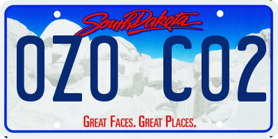 SD license plate 0ZOC02