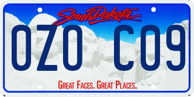 SD license plate 0ZOC09