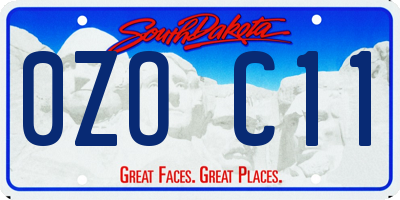 SD license plate 0ZOC11