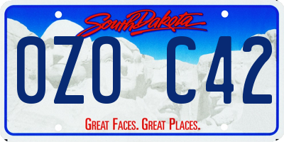 SD license plate 0ZOC42
