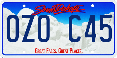SD license plate 0ZOC45