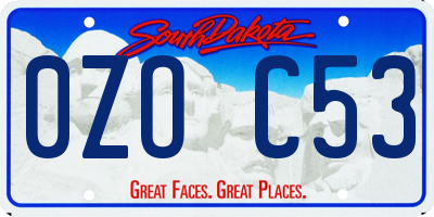 SD license plate 0ZOC53