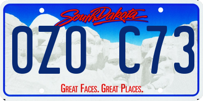 SD license plate 0ZOC73
