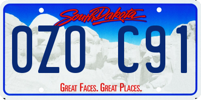 SD license plate 0ZOC91