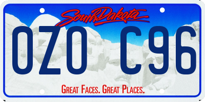 SD license plate 0ZOC96