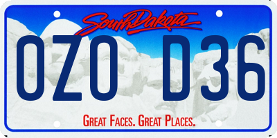 SD license plate 0ZOD36