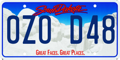 SD license plate 0ZOD48