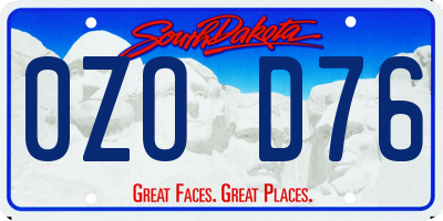 SD license plate 0ZOD76